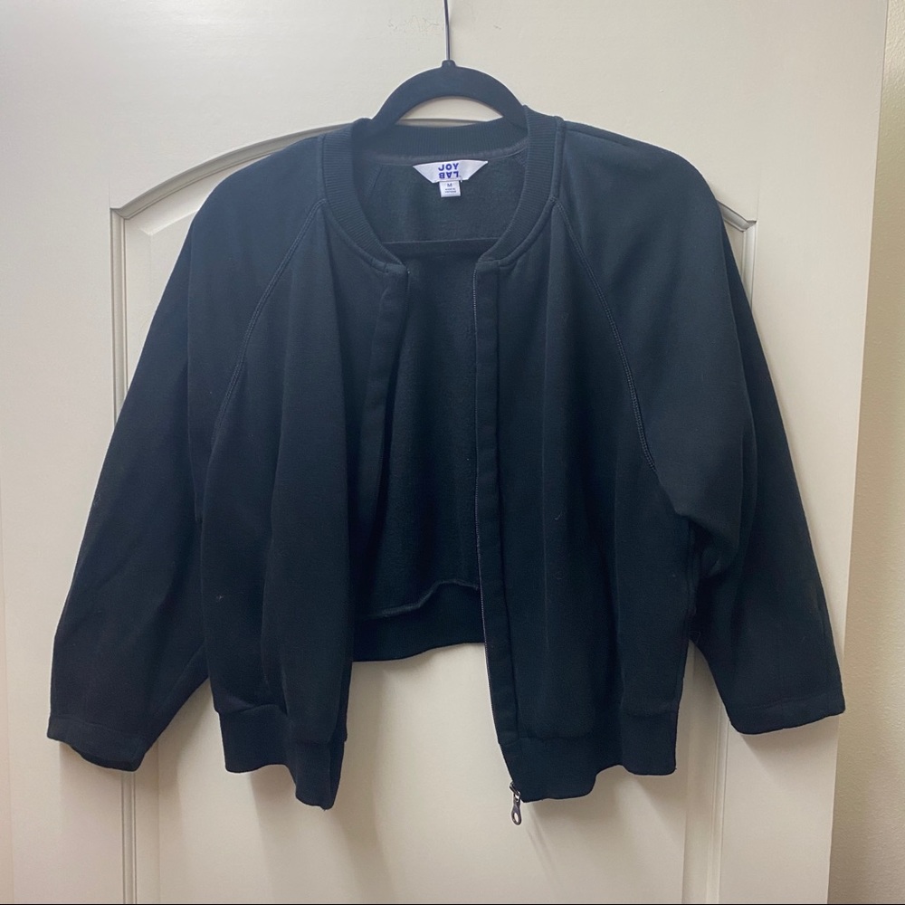 Joy Lab Fleece Cropped Bomber Jacket